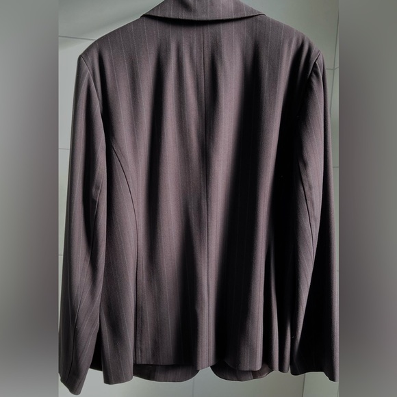 Semantiks by Nordstrom Dark Brown Blue Pinstripe Suit-Freshly Dry Cleaned 18W - Picture 5 of 7